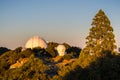 Sunset view towards observatories on top of Mt Hamilton, San Jose Royalty Free Stock Photo