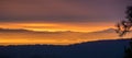 Sunset view towards San Francisco bay as seen from the summit of Mt Diablo Royalty Free Stock Photo