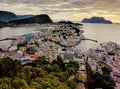 Sunset view of the town of Alesund in Norway Royalty Free Stock Photo