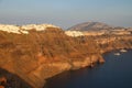 Colourful cliffs at sunset on the Greek island of Santorini Royalty Free Stock Photo