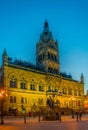 Sunset view of the town hall in the central Chester, England Royalty Free Stock Photo