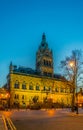 Sunset view of the town hall in the central Chester, England Royalty Free Stock Photo