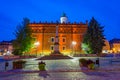 Sunset view of town hall at Rynek square in Sandomierz, Poland Royalty Free Stock Photo