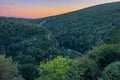 Sunset view of Tskaltsitela river valley in Georgia Royalty Free Stock Photo