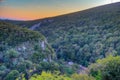 Sunset view of Tskaltsitela river valley in Georgia Royalty Free Stock Photo