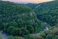 Sunset view of Tskaltsitela river valley in Georgia Royalty Free Stock Photo