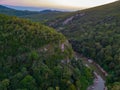 Sunset view of Tskaltsitela river valley in Georgia Royalty Free Stock Photo