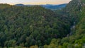 Sunset view of Tskaltsitela river valley in Georgia Royalty Free Stock Photo