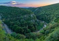 Sunset view of Tskaltsitela river valley in Georgia Royalty Free Stock Photo