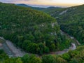 Sunset view of Tskaltsitela river valley in Georgia Royalty Free Stock Photo