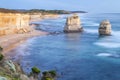 Sunset view of Twelve Apostles along Great Ocean Road, Australia Royalty Free Stock Photo