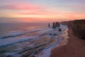 Sunset view of the Twelve Apostles on Great Ocean Road, Australia Royalty Free Stock Photo
