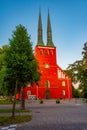 Sunset view of Vaxjo cathedral in Sweden Royalty Free Stock Photo