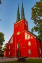 Sunset view of Vaxjo cathedral in Sweden Royalty Free Stock Photo