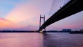 Sunset view of vidyasagar setu in kolkata Royalty Free Stock Photo