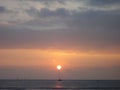 Sunset, view from Waikiki Beach, Honolulu Royalty Free Stock Photo