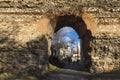 Sunset view of The Western gate of Roman city Diocletianopolis, town of Hisarya, Plovdiv Region, Bulgaria