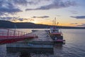 Sunset view of the wharf in Port Alberni, Vancouver Island, Canada