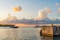 Sunset, view of Sunset y Island from Mallory Square, Key West, Florida, US Royalty Free Stock Photo