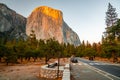 Sunset view of the Yosemite National park parking