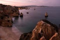 Sunset viewed from above rocky coast of Lagos