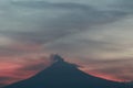 A sunset viewing the volcano popocatÃÂ©petl