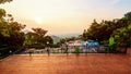 Sunset viewpoint of the restaurant on the mountain