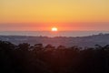 Sunset views of Daly City and the Pacific Ocean