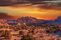 Sunset in the horizon at Zion National Park. Royalty Free Stock Photo