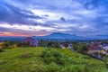 Sunset with views of Malang Java city of Indonesia Royalty Free Stock Photo