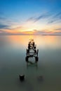 Sunset views over abandoned jetty