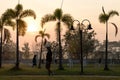 Silhouette Palm Garden Lamp with Walking.