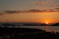 Sunset in the Vigo estuary Royalty Free Stock Photo