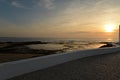 Sunset at Vila Nova de Milfontes beach, Alentejo, Portugal Royalty Free Stock Photo