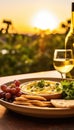 Sunset Vineyard Wine Tasting, AI Generated