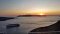 Sunset volcan santorini fira