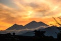 Sunset volcano view