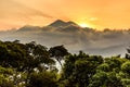 Sunset volcanoes, Antigua, Guatemala