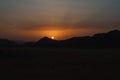 Sunset in Wadi Rum desert (Jordan) Royalty Free Stock Photo