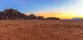 Sunset in Wadi Rum desert, Jordan Royalty Free Stock Photo