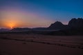 Sunset Wadi Rum Jordan Royalty Free Stock Photo