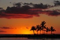 Sunset on the Waikiki beach Royalty Free Stock Photo