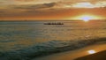 Sunset at Waikiki beach, Honolulu, Island of Oahu, Hawaii, United States Royalty Free Stock Photo