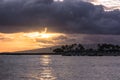 Sunset on Waikiki Beach, Oahu, Hawaii Royalty Free Stock Photo