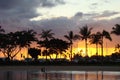 Sunset Waikiki Royalty Free Stock Photo