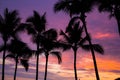 Sunset at Waikiki a part of Honolulu Hawaii, USA Royalty Free Stock Photo