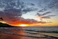 Sunset at Wailea Beach Royalty Free Stock Photo