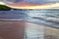 Sunset at Wailea Beach Royalty Free Stock Photo