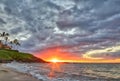 Sunset at Wailea Beach Royalty Free Stock Photo