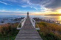 Sunset and Walkway to Marshall Point Lighthouse Royalty Free Stock Photo